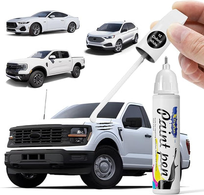 YZ Oxford White Touch Up Paint Compatible with Ford, DIY Car Paint Scratch Repair, Quick & Easy Fix Automotive Scratch Repair for F-150/Mustang/Transit/Explorer/Taurus/Focus/Ranger/Escape/Edge