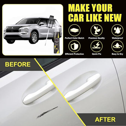 XNA Moonstone Gray Metallic(U35) for Mitsubishi Touch Up Paint, 2 in 1 Car Scratch Remover with Pen Tip and Brush, Exact Color-Matched for Car Paint Scratch Repair, Quick & Easy Fix Chips and Nicks