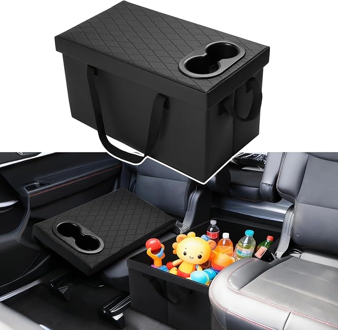 Shademax Custom for Ford Explorer Seat Organizer with Cup Holders Car Backseat Organizer for Ford Explorer 2020-2025 2026 Accessories Console Organizer for Kids Toys, Baby Supplies, Travel Dog Toys
