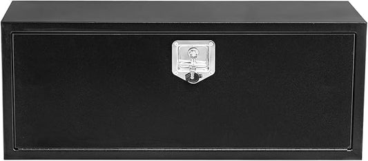 Black Steel Underbody Truck Tool Box for Pickup RV Toolbox Truck Bed Toolboxes Heavy Duty Waterproof Truck Chest with Lock,30 x 14 x 16 Inch