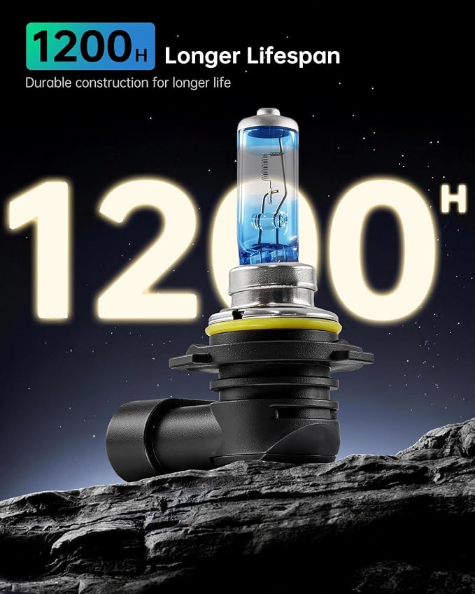 littlelucky 9006/HB4 Halogen Bulbs, 3800k Warm White Light, 300% Brighter, High Performance 12V/55w Halogen Light for High/Low Beam Replacement Bulb, 1200H Lifespan, Plug&Play 2 Pack