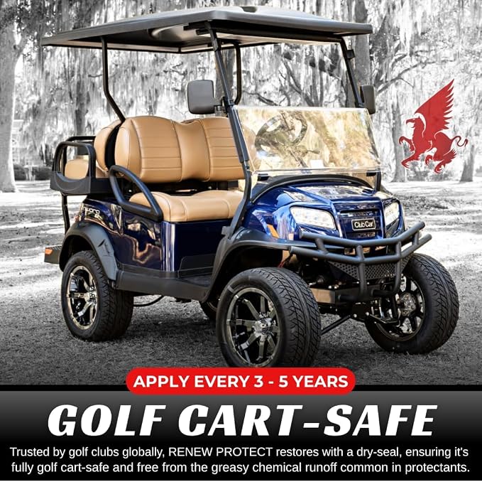 RENEW PROTECT - SATN, Lasts Months - Years, Tire & Trim Treatment, Low - Mid Shine, Floor Mat- RV- 100% Motorcycle-Safe, Ceramic-Hybrid Protectant, Wash-Proof, 5 min Dry-Seal 16oz
