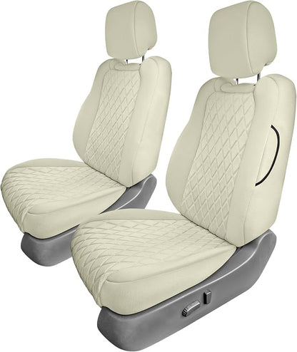 FH Group Custom Fit Car Seat Covers Specifically Made for 2022-2026 Nissan Frontier, Front Set Solid Beige Ultraflex Neoprene Waterproof Automotive Seat Covers for Pickup Truck, Nissan Accessories