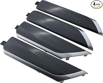 Interior Door Panel Trim Molding Kit Carbon Fiber Compatible with Chevrolet Chevy Silverado & GMC Sierra Crew Cab Truck Door Parts Accessories 2019-2024 Replaces 84469330