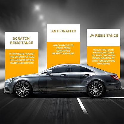 Advanced Graphene Ceramic Coating for Cars(70ML),12H Graphene Coating for Auto Car Detailing,10+ Years of Long Lasting Car Protection,Gloss Hydrophobicty Anti Scratch