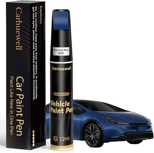 8Q4 Reservoir Blue Touch Up Paint Compatible with Toyota, Exact Match Car Paint Pen Automotive Scratch Repair Remover Kit Quick & Easy Solution for Vehile Chips and Nicks