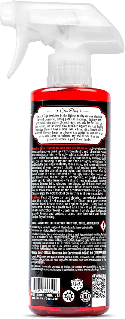Chemical Guys TVD11516 Trim Clean Wax and Oil Remover (Works on Trim, Tires, and Rubber) Safe for Cars, Trucks, SUVs, Motorcycles, RVs & More, 16 fl oz