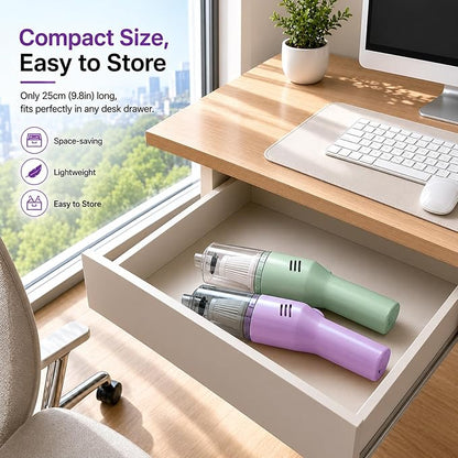 catsMeow Mini Handheld Vacuum Cordless, Lightweight Portable Vacuum Cleaner for Home, Car, Desk, Keyboard, Sofa and Crumbs, USB Rechargeable Small Vacuum with Washable Filter, Stylish Lavender Purple