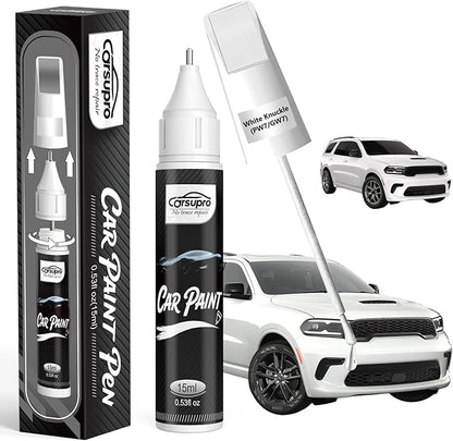 White Knuckle(PW7/GW7) for Dodge Touch Up Paint Pen, 2 in 1 Car Scratch Remover with Pen Tip and Brush, Precise Color Match for Car Paint Scratch Repair, Quickly and Easily Fix Chips and Nicks