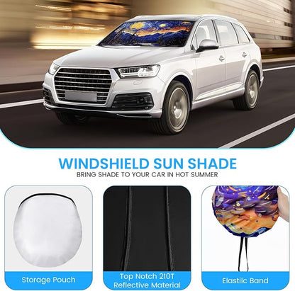 Foldable Windshield Sun Shade for Car – 240T Reflective UV and Heat Shield with Storage Bag | Keeps Interior Cool