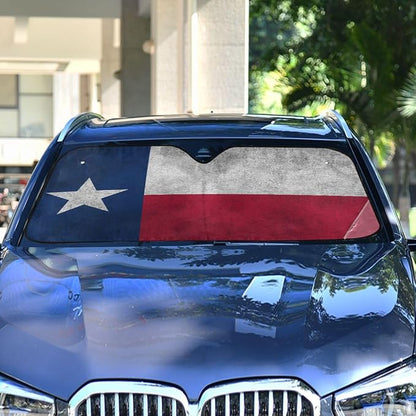 Texas Flag Vintage American Car Windshield Sun Shade Foldable UV Ray Sun Visor Protector Sunshade to Keep Your Vehicle Cool (55" x 27.6")