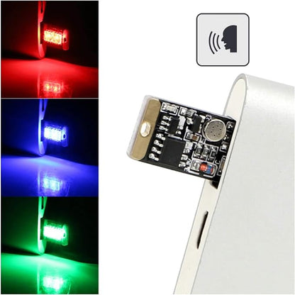 ICBEAMER USB RGB Multi-Color LED Night Light 1-Pack | Control by Music or 1 Touch Color Change, Plug-in Miniature/Nano Car Interior Center Console Ambient Lighting