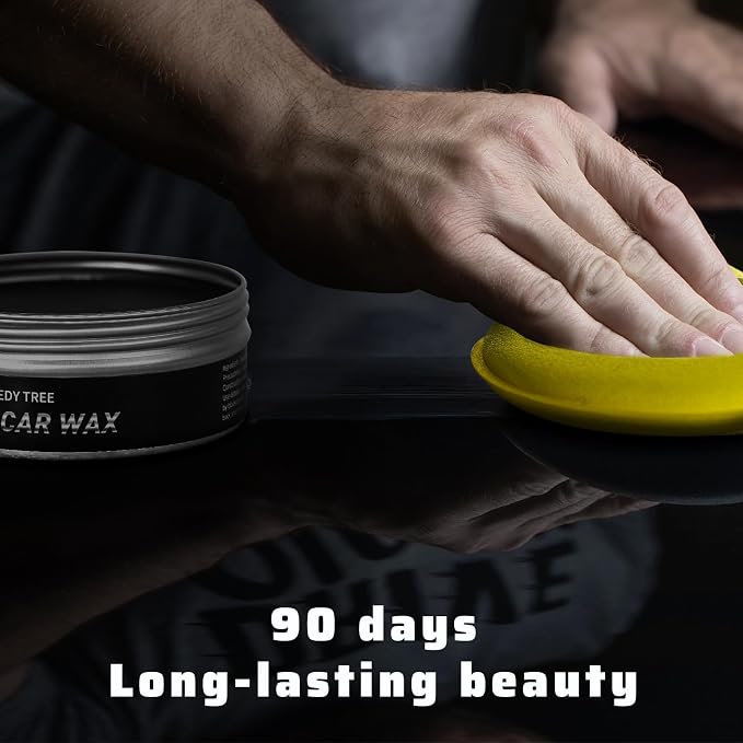 Car Paste Wax High Gloss Shine, Long Lasting Paint Protection, Superior Hydrophobic Water Repelling Properties, Natural Wax for Minor Scratch Repair and UV Protection, Safe for All Vehicles(Black)