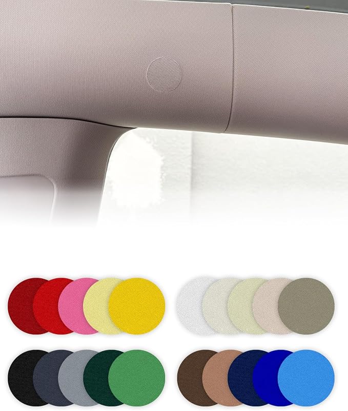 20 Mixed Colors Packs Car Roof Repair Patches - Self-Adhesive Patches for Repairing Holes in Car Roofs. Easy to Apply, No Residue, and Won't Peel Off ((Diameter 1.18", 20 Pcs))
