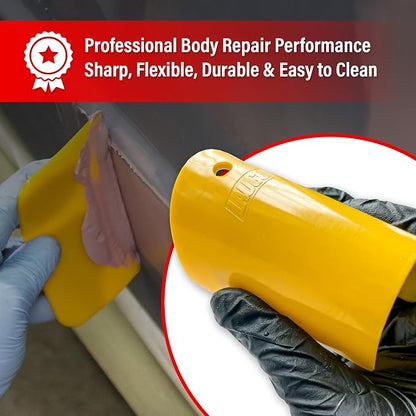 LAUCO Auto Body Filler Yellow Spreaders (Pack of 50) - Size 6" Reusable Plastic Spreader for Automotive Fillers, Putties, Glazes, Caulks and Paint - Easy Application