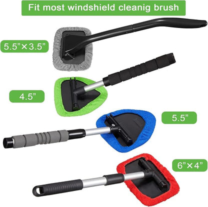Tallew 20 Pack Windshield Cleaner Microfiber Pads Fit Car Window Cleaning Tool Replaceable Glass Wipes Inside Car Windshield Supplies, Fits 4-6 Inch Tools, 4 Colors