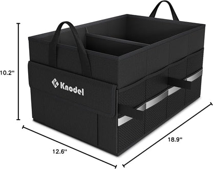 K KNODEL Car Trunk Organizer, Collapsible Car Trunk Storage Organizer, Car Organizer and Storage for SUV, Truck, Sedan (Small, Black)