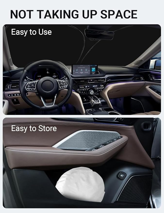 Proadsy Windshield Sun Shade for Acura MDX 2022-2025 2026 4-Layer Foldable Front Sunshade Protector Sun Visor Blocks UV Rays Keep Car Cooler Accessories