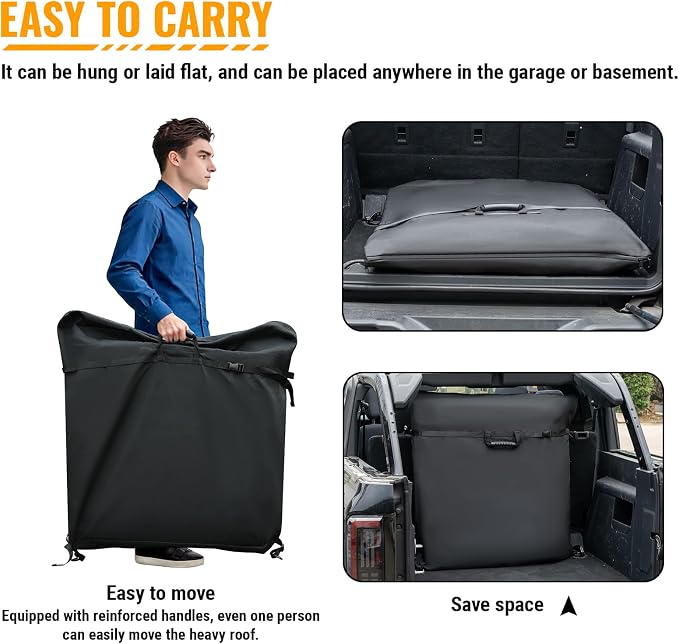 MAIKER OFF ROAD Freedom Panel Hard Top Storage Bag with Handle Compatible with Ford Bronco 2021-2025 Bronco 2 & 4 Door, Heavy Duty 600D Oxford Fabric Car Top Panel Protector Bag