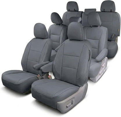 FH Group Custom Fit Car Seat Covers Specifically Made for 2011-2020 Toyota Sienna 8 Passenger, Full Set Solid Gray Faux Leather Automotive Seat Covers, Waterproof and Washable Seat Covers