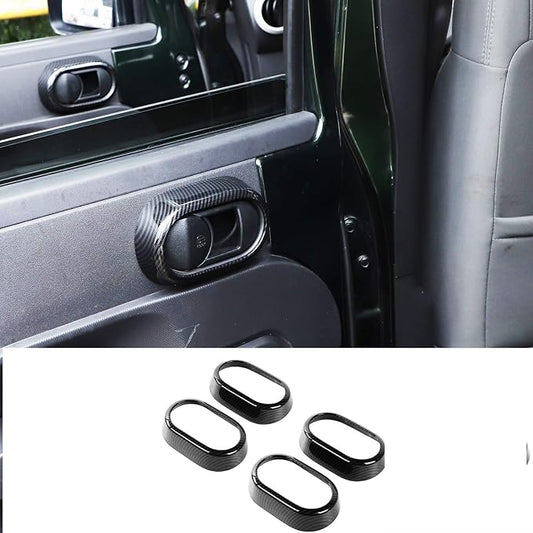 JeCar Interior Door Handle Cover Trim for 2007-2010 Jeep Wrangler JK Unlimited 4 Door Carbon Fiber Interior Accessories(4pcs)