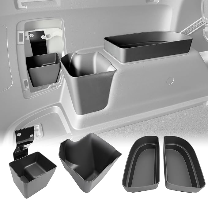 Rear Trunk Organizer for 2010-2024 Toyota 4Runner 5-Seat 2nd Row Accessories, Storage Bin Trunk Side Storage Box Cargo Tray for 10-24 4 Runner(4Pcs Trunk Organizer,Not for 7-Seat)