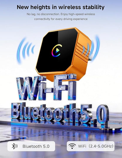 2026 Mini Wireless CarPlay Adapter, Wired to Wireless CarPlay & Android Auto Dongle, Plug and Play, Stable Zero Latency, Compatible for iPhone iOS 10+ & Android 11+