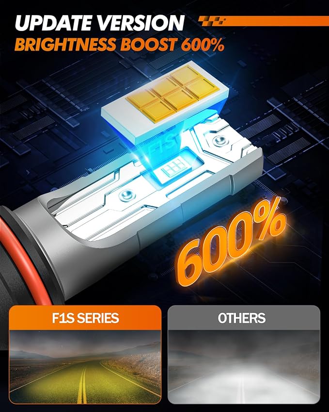 SEALIGHT 5202 LED Fog Light Bulbs Yellow, 12000LM 24W Strong Penetration 5202 5201 PS19W PS24W Fog Light Bulbs LED, 3000K Amber Yellow Fog Lights LED with 5530 CSP Chips. Pack of 2