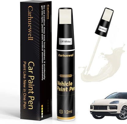 White Touch Up Paint for Cars, Car Paint Touch Up Pen, Car Scratch Repair Pen Auto Scratches Remover Easy to Use and Quick Fix(Off White)