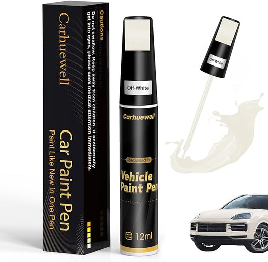 White Touch Up Paint for Cars, Car Paint Touch Up Pen, Car Scratch Repair Pen Auto Scratches Remover Easy to Use and Quick Fix(Off White)