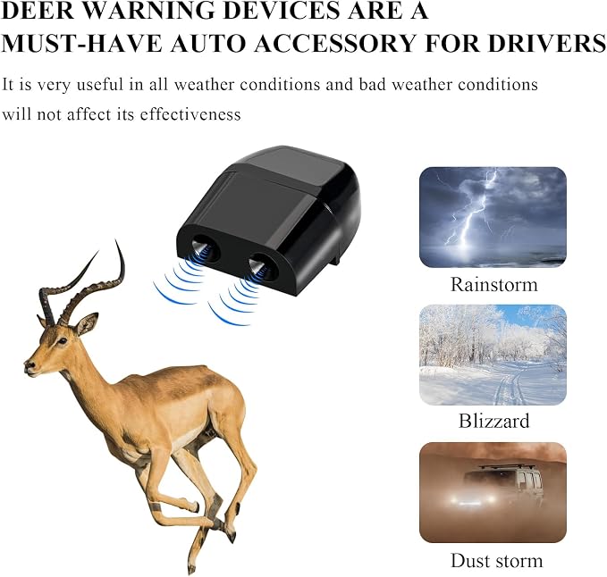 4 PCS Deer Whistles for Cars, Avoid Collisions Deer Warning Whistle with Adhesive Tape, Ultrasonic Animal Alert Devices for Motorcycle Truck SUV, Car Accessories