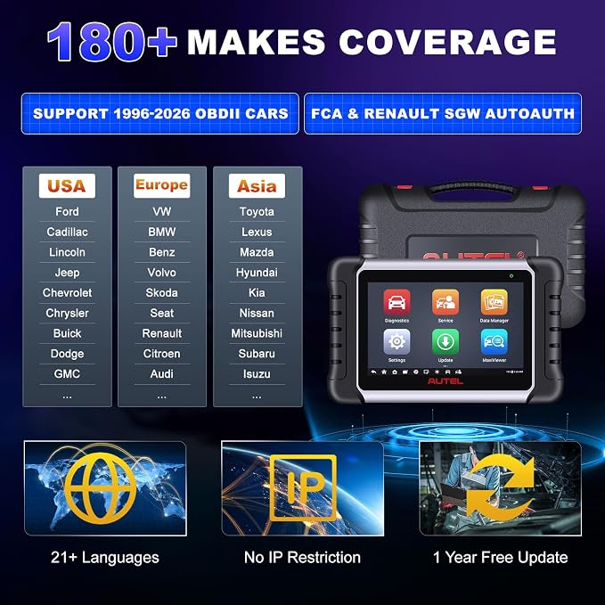 Autel Obd2 Scanner Diagnostic Tool MaxiCOM MK808Z: 2026 Bidirectional Scan Tool, 28+ Service, Active Tests Scanner for Car, All System OBD2 Diagnostics Car Scanner for DIY, Mechanic and Small Shops