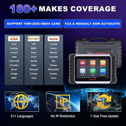 Autel Obd2 Scanner Diagnostic Tool MaxiCOM MK808Z: 2026 Bidirectional Scan Tool, 28+ Service, Active Tests Scanner for Car, All System OBD2 Diagnostics Car Scanner for DIY, Mechanic and Small Shops