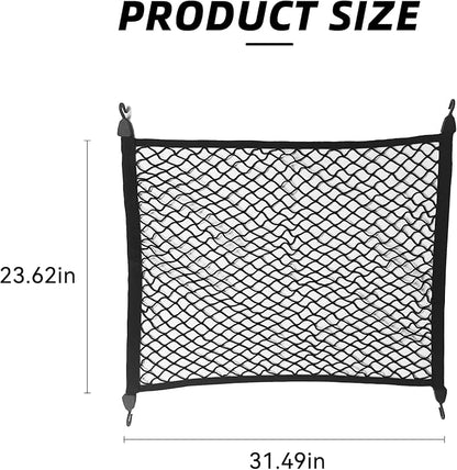 Elastic Cargo Net for SUV,Adjustable Elastic Trunk Mesh Nets with Hook Universal for SUV - Organizer 32" x 24" Stretch to 63"x43",Truck Bed Tailgate Netting Accessories (31.5 * 24inch)