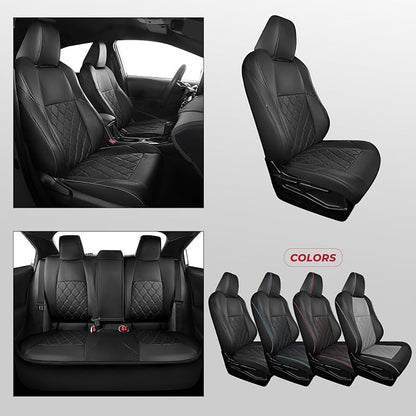 FREESOO for Toyota Corolla Seat Covers 2020-2026 SE/SE Apex Nightshade & 2023-2025 XSE & 2025 FX, Custom Car Seat Covers, Leather Car Seat Cover, Waterproof Seat Covers for Cars, Black Full Set