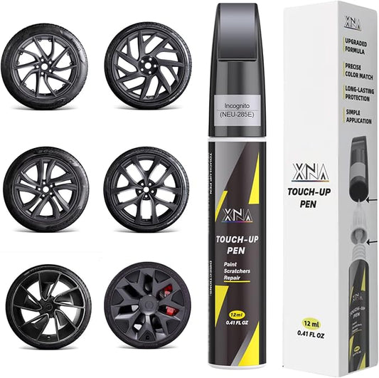 Rim Touch Up Paint(Incognito(NEU-285E)) for Tesla Model 3/Y/S/X Warp/Arachnid/Magnetite/Velarium/Perihelix/Machina Wheel, 2 in 1 Car Wheel Scratch Repair Kit, Quick & Easy Remover Curb Rash