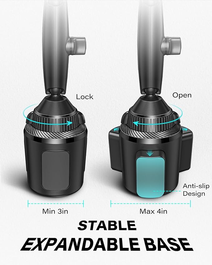 APPS2Car Upgraded for QI2 Magsafe Cup Holder Charger, Car Mount Charger 15W Fast Charging, Wireless Magnetic Cell Phone Stand with Tri-Pivot Arm for iPhone 17 Air Pro Max Plus 16 15 14 13 12