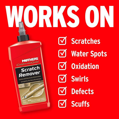 Mothers California Gold Scratch Remover, 8 oz. – Safely & Effectively Eliminates Light Scratches, Scuffs & Transfers from Paint & Clearcoat, Restores Shine Around Handles and High-Touch Areas (08408)