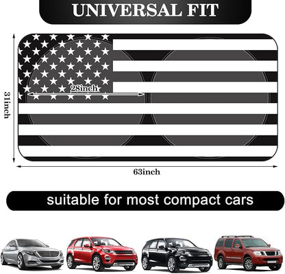 Woanger Windshield Sun Shade Foldable Car Front Window Covers for Car Accessories Sun Heat UV Rays Visor Protector Protection for Universal Cars SUV Truck (Flag)