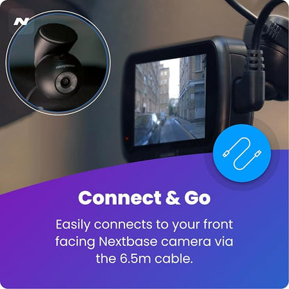 Nextbase Rear Window Camera | Compatible with 322GW, 422GW, 522GW, 622GW Dash Cams | Full Rear View Coverage, 140° Wide Angle, Magnetic Mount, 6.5m Cable, Series 2 Add-On Module