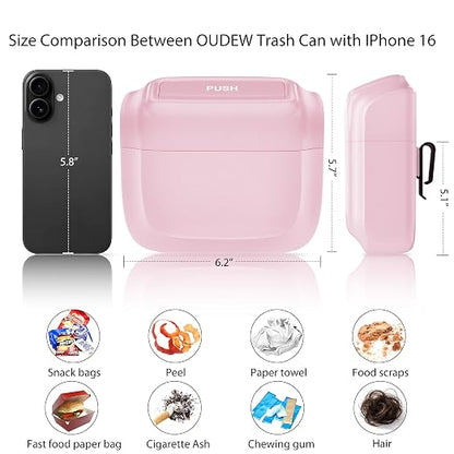 Car Trash Can with Lid, Built-in Storage Garbage Bag, Leakproof Vehicle Trash, Car Accessories for Interior, Mini Garbage Bin for Automotive, Office, Kitchen, Bedroom, with 30pcs Trash Bags,2Pcs