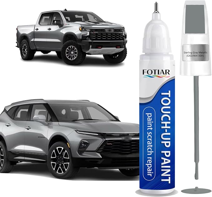 Sterling Gray Metallic GXD/WA130H Touch up Paint for Chevrolet-Exact Match Scratch Repair Kit 2-In-1 Premium Car Paint Pen for Chips & Nicks