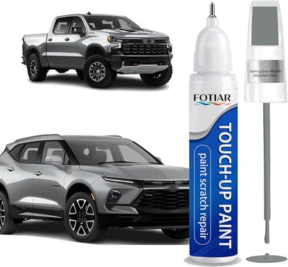 Sterling Gray Metallic GXD/WA130H Touch up Paint for Chevrolet-Exact Match Scratch Repair Kit 2-In-1 Premium Car Paint Pen for Chips & Nicks