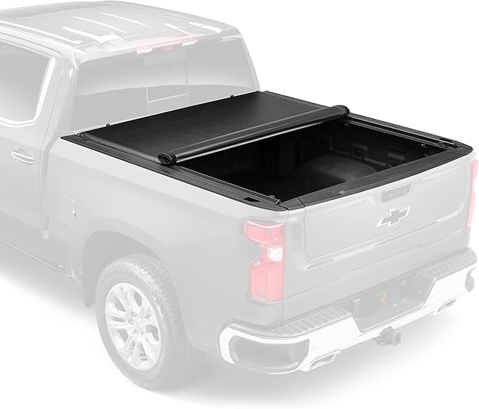 Gator Soft Roll Up Truck Bed Tonneau Cover - Easy-to-Install - No-Drill Installation - Durable Vinyl Roll Up Tonneau Cover - Low-Profile Design - 2019-2026 Chevy/GMC Silverado/Sierra 5'10" Bed