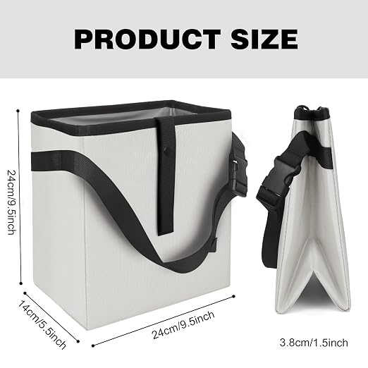 Homelove Car Trash Can, Leak-Proof Waterproof Trash Bin Collapsible Portable Auto Garbage Bag Large Capacity Trashcan Storage Bag Multipurpose Car Organizer Hanging (White)