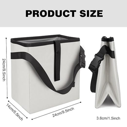 Homelove Car Trash Can, Leak-Proof Waterproof Trash Bin Collapsible Portable Auto Garbage Bag Large Capacity Trashcan Storage Bag Multipurpose Car Organizer Hanging (White)