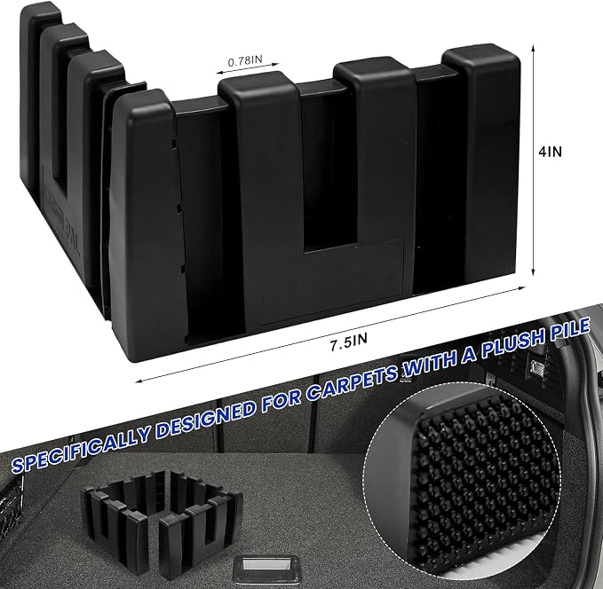4 PCS Multipurpose Cargo Organizer Blocks, Plastic Auto Trunk Storage Organizer Used with Wool Carpet, Adjustable Cargo Trunk Divider Blocks for Trucks SUVs Vans, Car Accessories