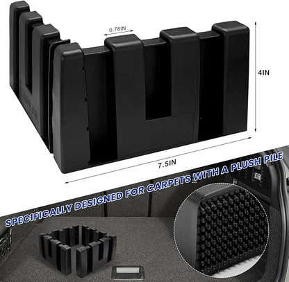 4 PCS Multipurpose Cargo Organizer Blocks, Plastic Auto Trunk Storage Organizer Used with Wool Carpet, Adjustable Cargo Trunk Divider Blocks for Trucks SUVs Vans, Car Accessories