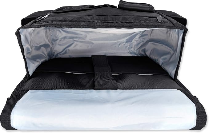 LUXJA Car Front Seat Organizer with Cover and Laptop Sleeve, Car Seat Organizer with Back Adjustable Straps, Black