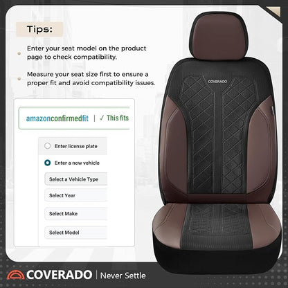 Coverado Automotive Car Seat Cover for 2 Seats,Front Seat Covers, Seat Covers 2-Pack, Driver Car Seat Protectors Universal Fit for Most Vehicles, SUV, Truck, Sedan